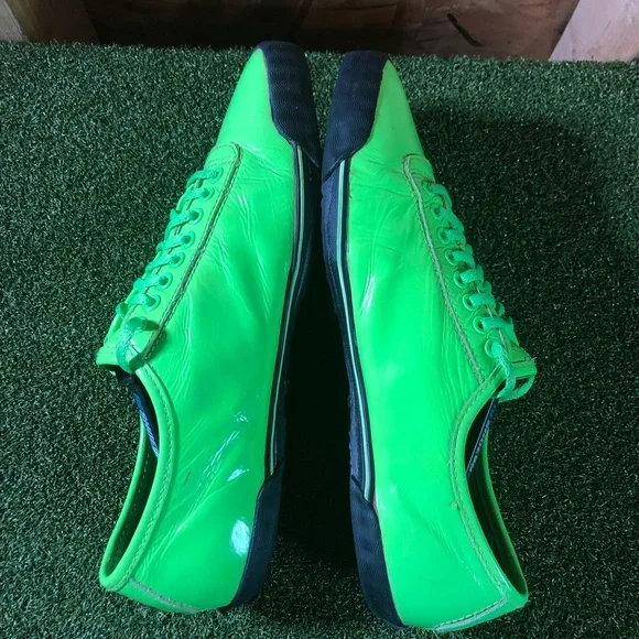 PF Flyers Bright Lime Green Leather Sneakers Women’s 8 - Picture 5 of 10